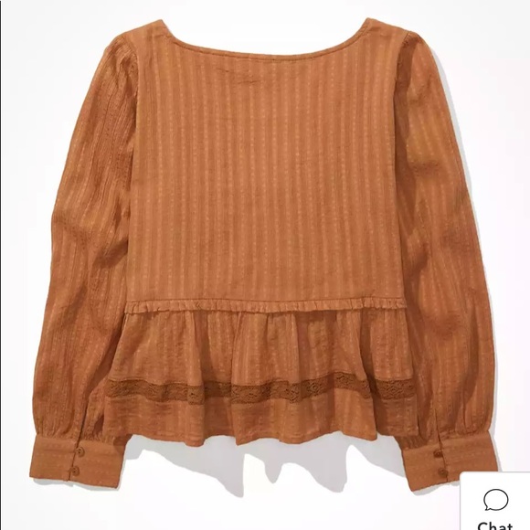 AE Long-Sleeve Babydoll Blouse - Picture 4 of 4